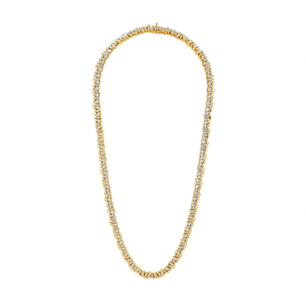 Golden Diamond Tennis Necklace in 18K Yellow Gold