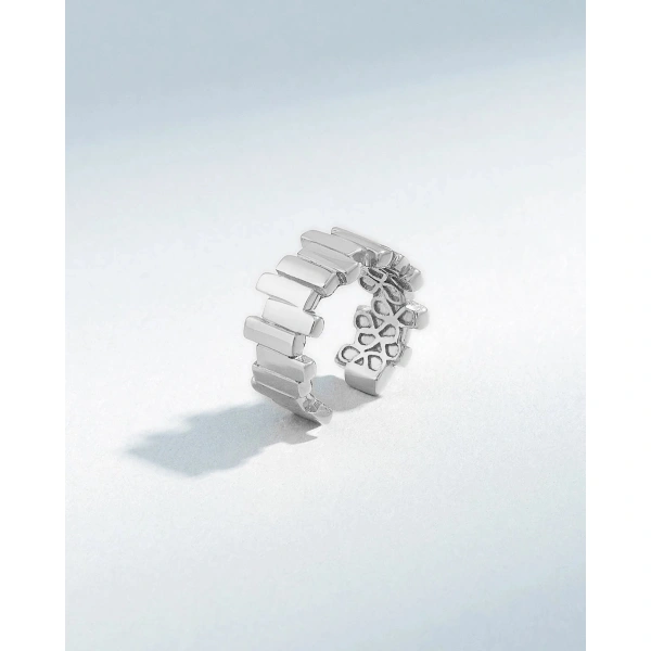 Suzanne Kalan Golden Ear Cuff in 18K White Gold | Fine Earrings | Coveti