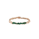 Suzanne Kalan Golden Emerald ID Bracelet in 18K Rose Gold | Fine Bracelets | Coveti