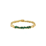 Suzanne Kalan Golden Emerald ID Bracelet in 18K Yellow Gold | Fine Bracelets | Coveti