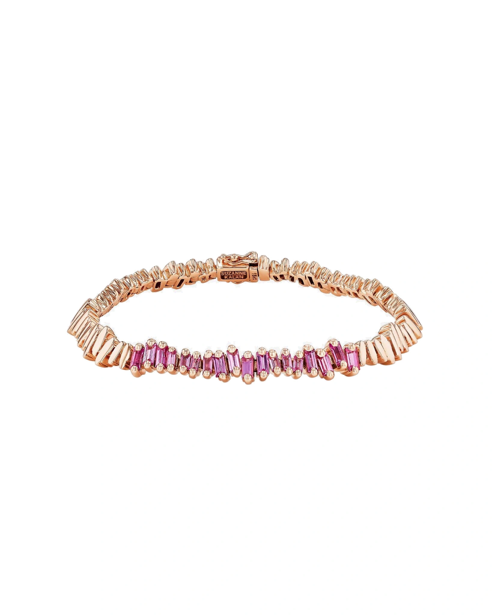 Suzanne Kalan Golden ID Bracelet in 18K Rose Gold, Pink Sapphire, Ref. AKB564-RG-PS Suzanne Kalan Golden ID Bracelet in 18K Rose Gold, Pink Sapphire, Ref. AKB564-RG-PS | Fine Bracelets | Coveti