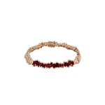 Suzanne Kalan Golden ID Bracelet in 18K Rose Gold, Ruby | Fine Bracelets | Coveti
