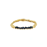 Suzanne Kalan Golden ID Bracelet in 18K Yellow Gold, Dark Blue Sapphire, Ref. AKB568-YG-DBS | Fine Bracelets | Coveti