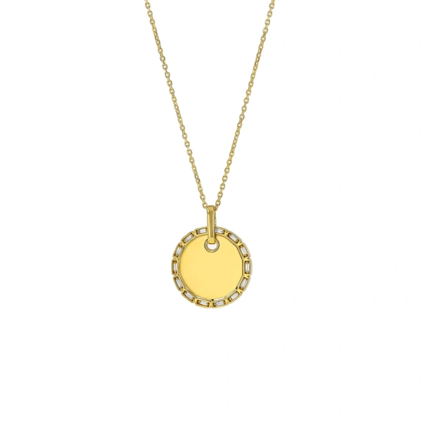 Suzanne Kalan Golden Midi Circle Diamond Pendant in 18K Yellow Gold | Fine Necklaces | Coveti