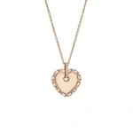 Suzanne Kalan Golden Midi Heart Diamond Pendant in 18K Rose Gold | Fine Necklaces | Coveti