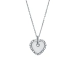 Suzanne Kalan Golden Midi Heart Diamond Pendant in 18K White Gold | Fine Necklaces | Coveti