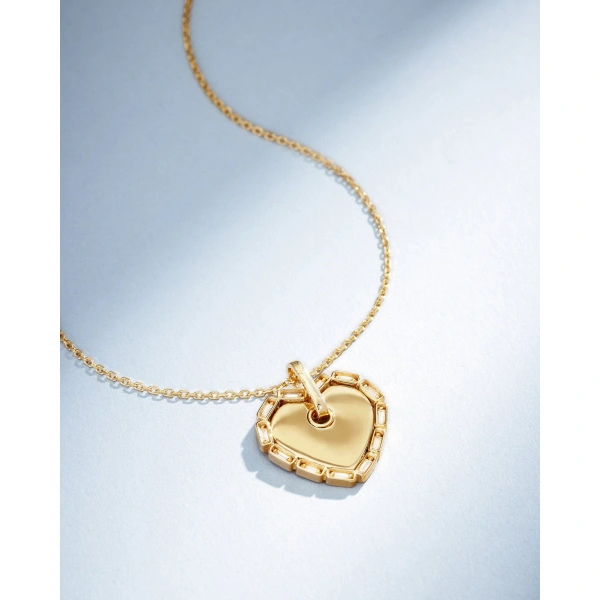 Suzanne Kalan Golden Midi Heart Diamond Pendant in 18K Yellow Gold | Fine Necklaces | Coveti