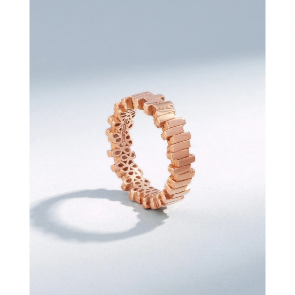 Suzanne Kalan Golden Midi Stacker Band in 18K Rose Gold | Fine Rings | Coveti