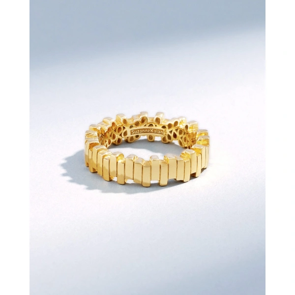 Suzanne Kalan Golden Midi Stacker Band in 18K Yellow Gold | Fine Rings | Coveti