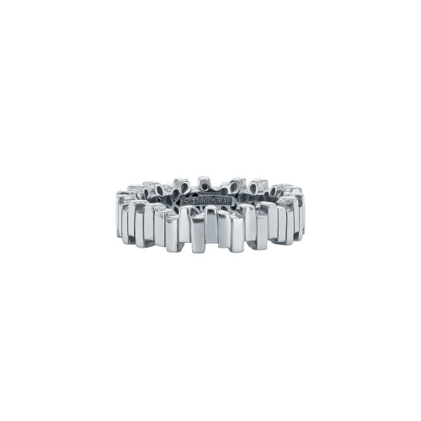 Golden Midi Stacker Eternity Band in 18K White Gold
