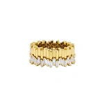 Suzanne Kalan Golden Midi Stacker Eternity Band in 18K Yellow Gold, Ref. GCR100D-YG | Fine Rings | Coveti