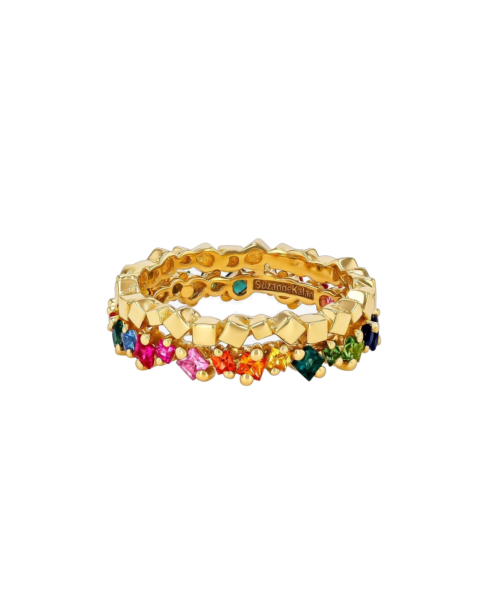 Suzanne Kalan Golden Mini Band in 18K Yellow Gold, Rainbow Sapphire Suzanne Kalan Golden Mini Band in 18K Yellow Gold, Rainbow Sapphire | Fine Rings | Coveti