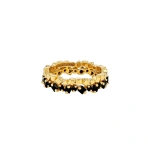 Suzanne Kalan Golden Mini Black Sapphire Eternity Band in 18K Yellow Gold | Fine Rings | Coveti