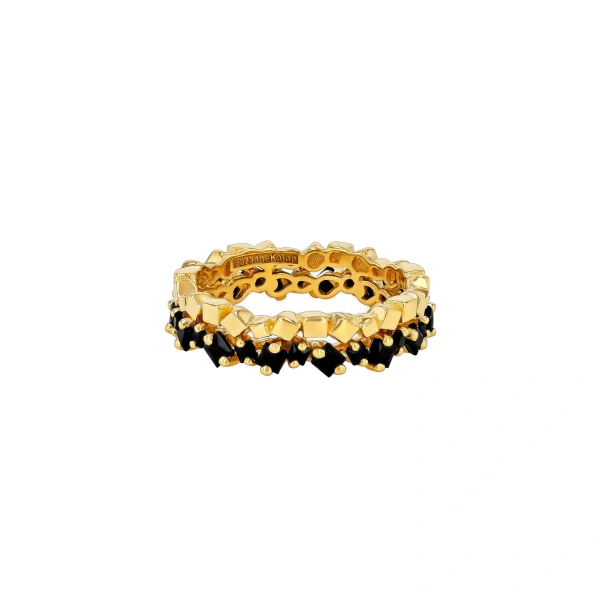 Suzanne Kalan Golden Mini Black Sapphire Eternity Band in 18K Yellow Gold | Fine Rings | Coveti