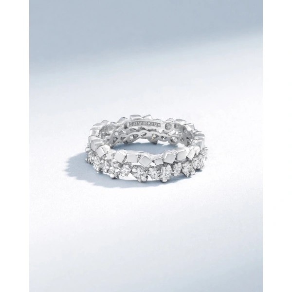 Suzanne Kalan Golden Mini Diamond Eternity Band in 18K White Gold | Fine Rings | Coveti