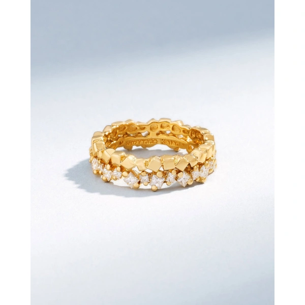 Suzanne Kalan Golden Mini Diamond Eternity Band in 18K Yellow Gold | Fine Rings | Coveti
