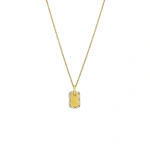 Suzanne Kalan Golden Mini Dog Tag Diamond Pendant in 18K Yellow Gold | Fine Necklaces | Coveti