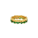 Suzanne Kalan Golden Mini Emerald Eternity Band in 18K Yellow Gold | Fine Rings | Coveti
