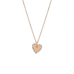 Suzanne Kalan Golden Mini Heart Diamond Pendant in 18K Rose Gold | Fine Necklaces | Coveti