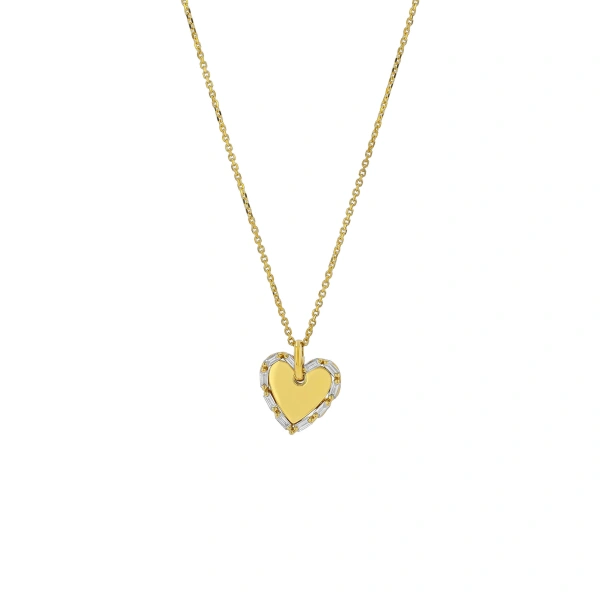 Golden Mini Heart Diamond Pendant in 18K Yellow Gold