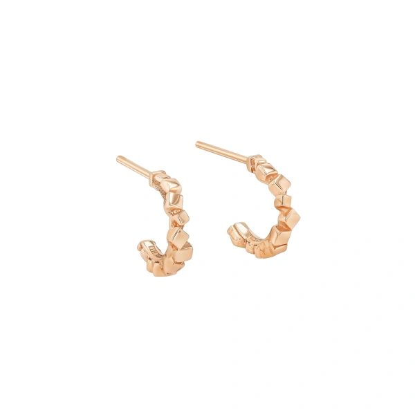 Suzanne Kalan Golden Mini Hoops in 18K Rose Gold, Ref. GCE103-RG | Fine Earrings | Coveti