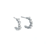 Suzanne Kalan Golden Mini Hoops in 18K White Gold, Ref. BAE989D-WG | Fine Earrings | Coveti