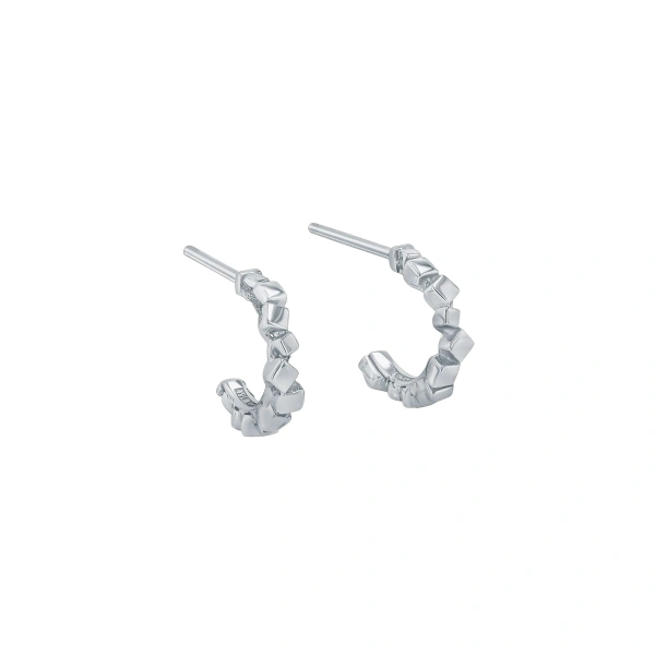 Suzanne Kalan Golden Mini Hoops in 18K White Gold, Ref. GCE103-WGX | Fine Earrings | Coveti