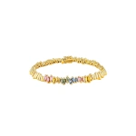 Suzanne Kalan Golden Pastel Sapphire ID Bracelet in 18K Yellow Gold | Fine Bracelets | Coveti