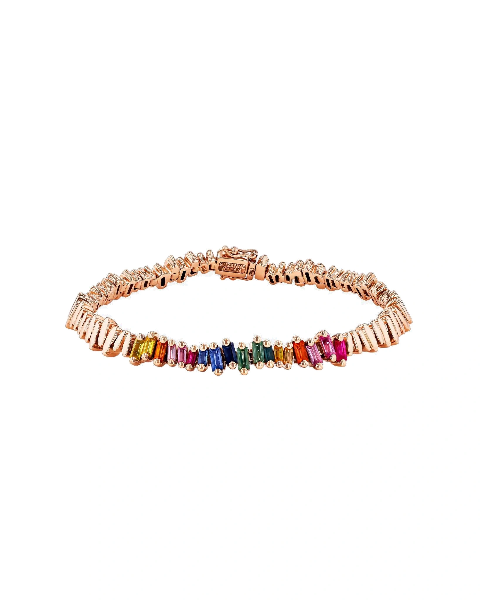 Suzanne Kalan Golden Rainbow Sapphire ID Bracelet in 18K Rose Gold Suzanne Kalan Golden Rainbow Sapphire ID Bracelet in 18K Rose Gold | Fine Bracelets | Coveti