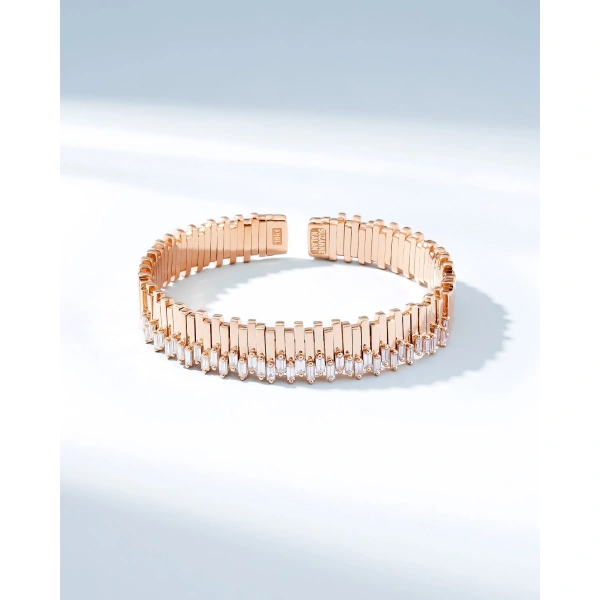 Suzanne Kalan Golden Stacker Diamond Bangle in 18K Rose Gold | Fine Bracelets | Coveti