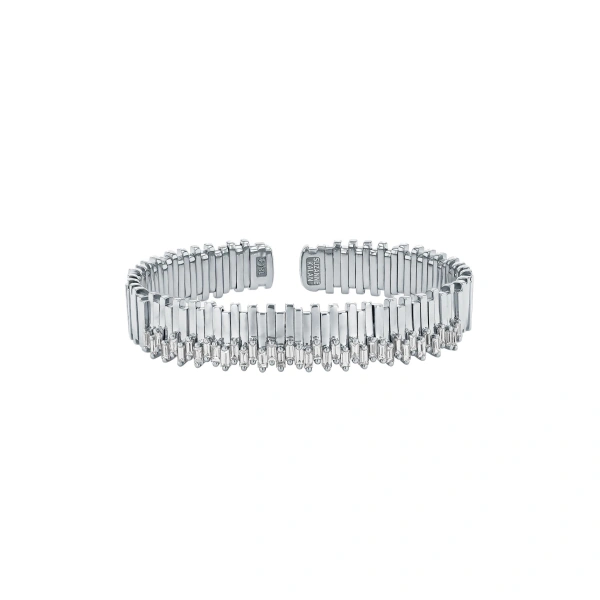 Golden Stacker Diamond Bangle in 18K White Gold