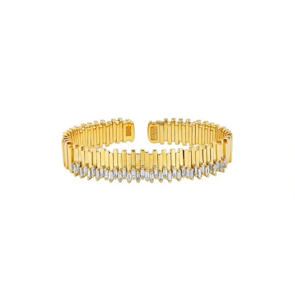 Suzanne Kalan Golden Stacker Diamond Bangle in 18K Yellow Gold | Fine Bracelets | Coveti