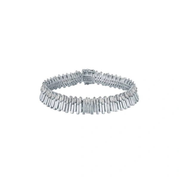 Suzanne Kalan Golden Stacker Diamond Tennis Bracelet in 18K White Gold | Fine Bracelets | Coveti