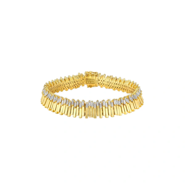 Suzanne Kalan Golden Stacker Diamond Tennis Bracelet in 18K Yellow Gold | Fine Bracelets | Coveti
