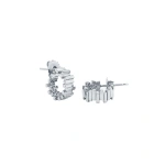 Suzanne Kalan Golden Stacker Mini Hoops in 18K White Gold | Fine Earrings | Coveti