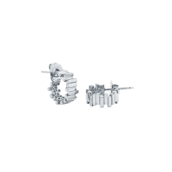 Golden Stacker Mini Hoops in 18K White Gold