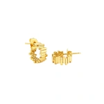 Suzanne Kalan Golden Stacker Mini Hoops in 18K Yellow Gold | Fine Earrings | Coveti