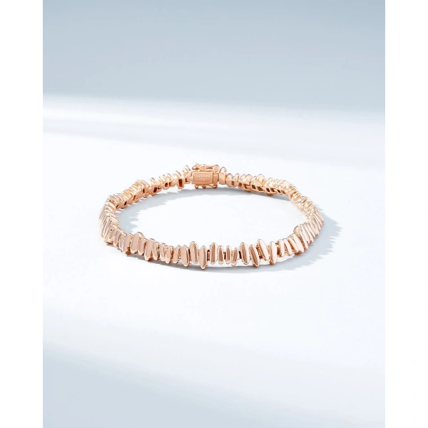 Suzanne Kalan Golden Tennis Bracelet in 18K Rose Gold | Fine Bracelets | Coveti