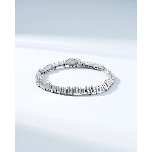 Suzanne Kalan Golden Tennis Bracelet in 18K White Gold | Fine Bracelets | Coveti