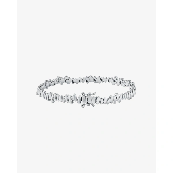 Suzanne Kalan Golden Tennis Bracelet in 18K White Gold | Fine Bracelets | Coveti
