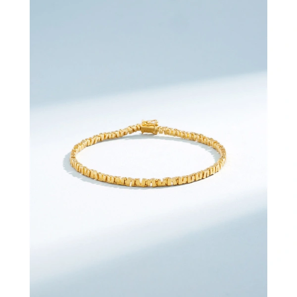 Suzanne Kalan Golden Thin Tennis Bracelet in 18K Yellow Gold | Fine Bracelets | Coveti