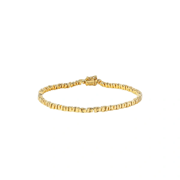 Suzanne Kalan Golden Thin Tennis Bracelet in 18K Yellow Gold | Fine Bracelets | Coveti