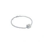 Suzanne Kalan Infinite Double Row Diamond Medium Block-Chain Bracelet in 18K White Gold | Fine Bracelets | Coveti