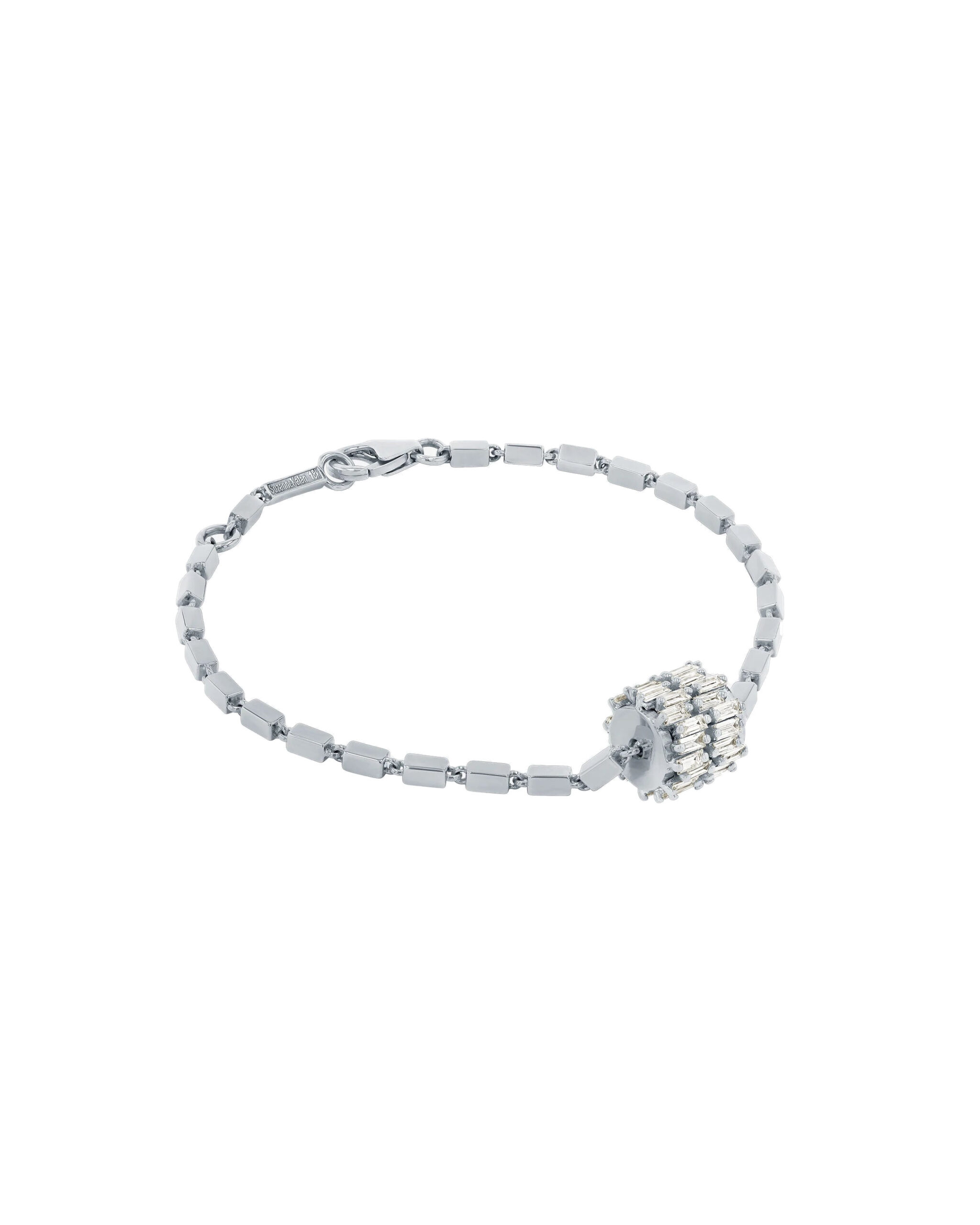 Suzanne Kalan Infinite Double Row Diamond Medium Block-Chain Bracelet in 18K White Gold Suzanne Kalan Infinite Double Row Diamond Medium Block-Chain Bracelet in 18K White Gold | Fine Bracelets | Coveti