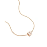 Suzanne Kalan Infinite Double Row Diamond Rondelle Pendant in 18K Rose Gold | Fine Necklaces | Coveti
