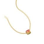 Suzanne Kalan Infinite Double Row Rondelle Pendant in 18K Yellow Gold, Rainbow Sapphire | Fine Necklaces | Coveti