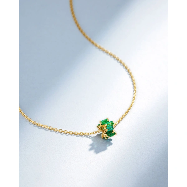 Suzanne Kalan Infinite Emerald Rondelle Pendant in 18K Yellow Gold | Fine Necklaces | Coveti