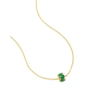 Suzanne Kalan Infinite Emerald Rondelle Pendant in 18K Yellow Gold | Fine Necklaces | Coveti