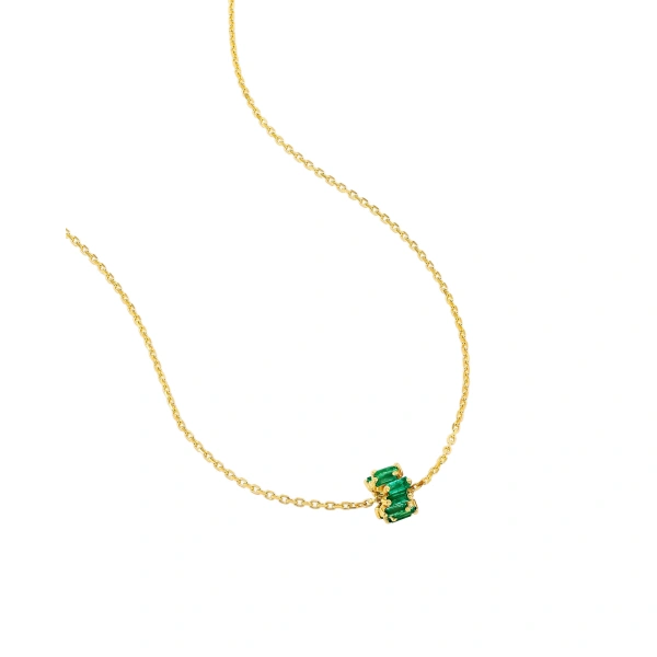 Suzanne Kalan Infinite Emerald Rondelle Pendant in 18K Yellow Gold | Fine Necklaces | Coveti