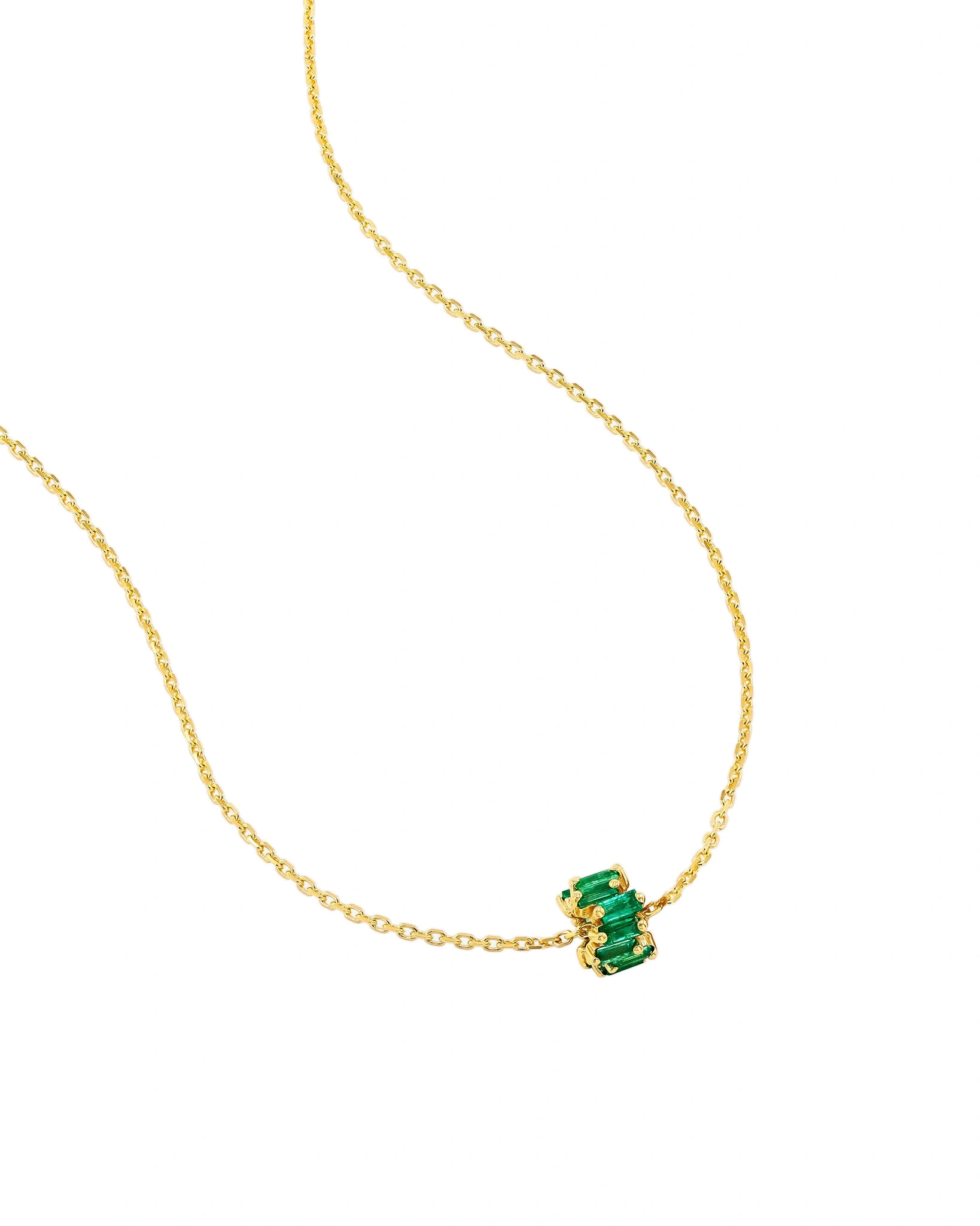 Suzanne Kalan Infinite Emerald Rondelle Pendant in 18K Yellow Gold Suzanne Kalan Infinite Emerald Rondelle Pendant in 18K Yellow Gold | Fine Necklaces | Coveti